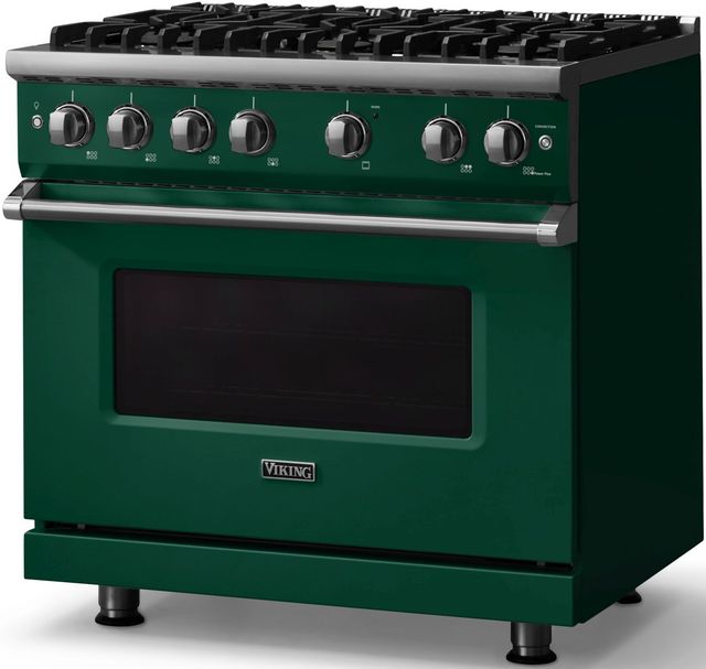Viking® 5 Series 36" Ivy Pro Style Gas (LP) Range with Polished Chrome Trim-2