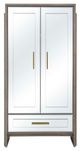 Bassett Mirror Lansing Cerused Gray Oak Tall Bar Cabinet-2