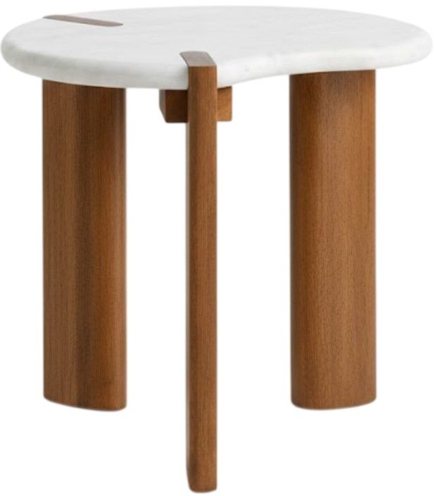 Jaipur Furniture Wrenna White Side Table with Brown Base-0