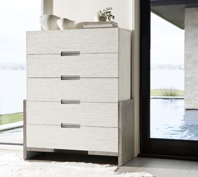 Bernhardt Foundations Light Shale/Linen Tall Drawer Chest-1