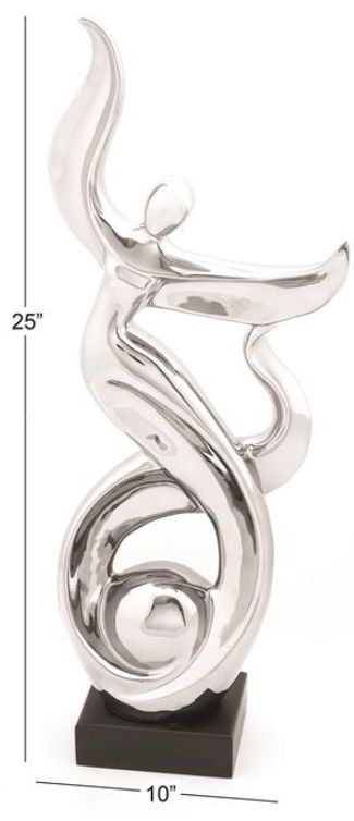 Deco Marche Silver People Dancing Sculpture-2