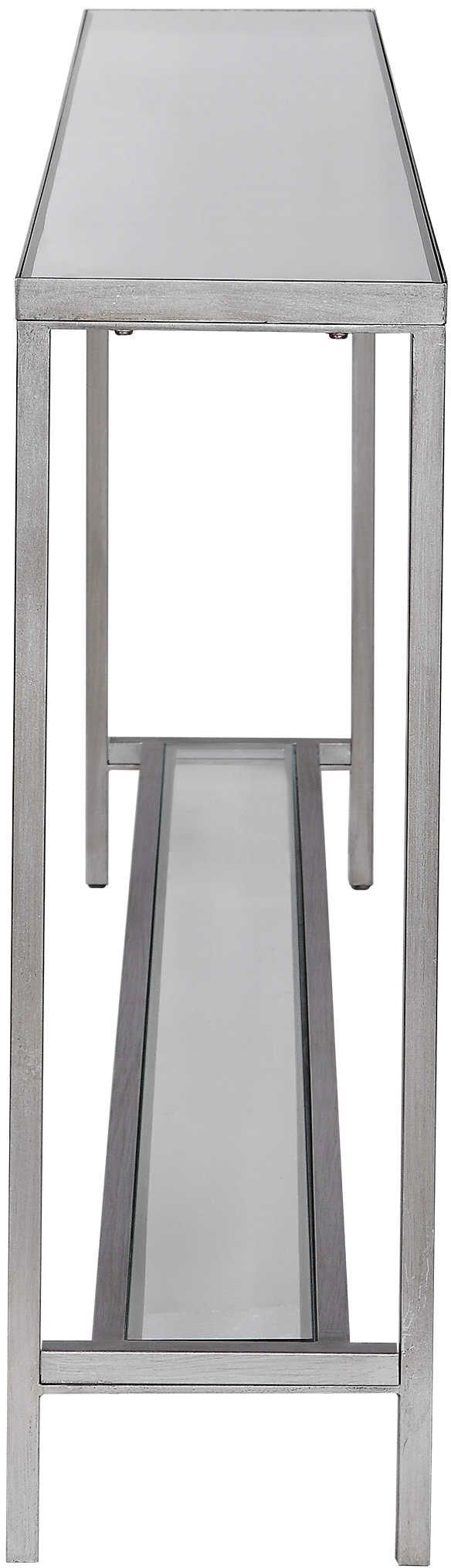 Uttermost® Hayley Glass Top Console Table with Antiqued Silver Frame-4