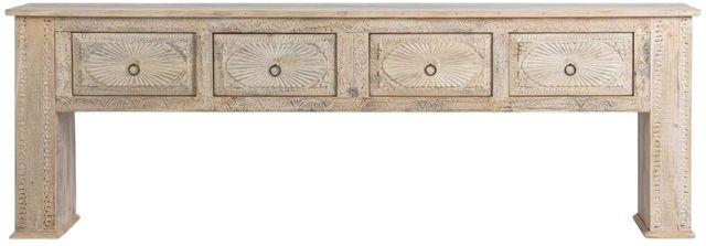 Classic Home Qena Butterwood Blend 4-Drawer Console Table-2