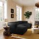 TOV Furniture Tarra 4-Piece Black Fluffy Oversized Modular U-Shape Sectional and Chaise-1