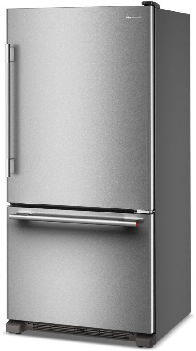 KitchenAid® 33" 22 Cu. Ft PrintShield® Stainless Steel Bottom Freezer Refrigerator with Right Door Swing-3