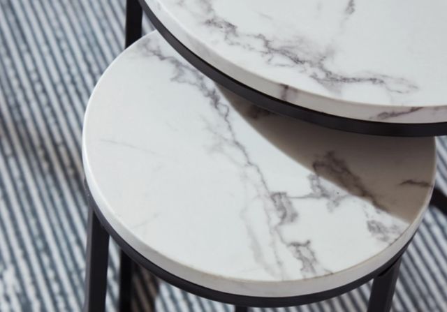 Signature Design by Ashley® Jusmour 4-Piece White Occasional Nesting Table Set with Black Base-4