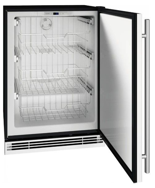 U-Line® Stainless Steel 24" Convertible Freezer-1