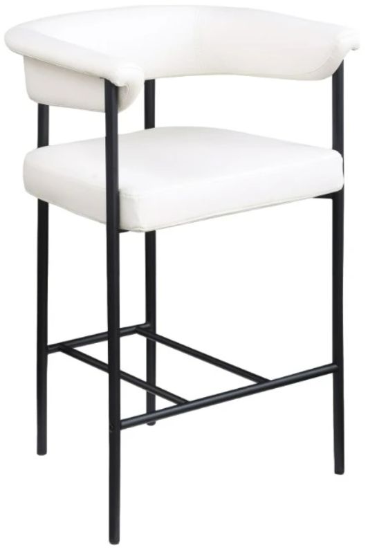 Meridian Furniture Malin Cream/Matte Black 23" Counter Stool-0
