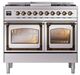 Ilve® Nostalgie II Noblesse 40'' Stainless Steel Pro Style Dual Fuel Range with Burnished Trim-1