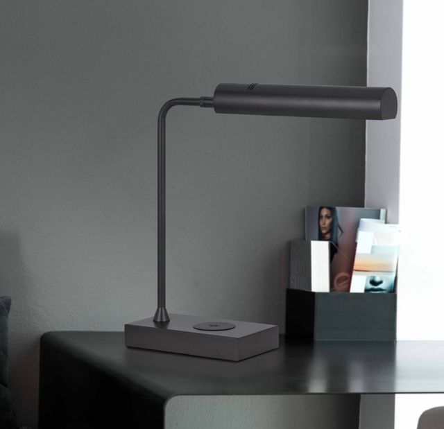 Cal® Lighting & Accessories Delray Charcoal Grey Desk Lamp-3