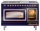 Ilve® Nostalgie II Noblesse 48'' Midnight Blue Pro Style Dual Fuel Range with Copper Trim-4