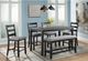 Elements International Martin 6-Piece Black Counter Dining Set-4