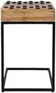 Jofran Inc. Global Archive Fairchild Brown Checkerboard C-Table with Black Base-4