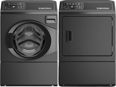 Speed Queen Matte Black Front Load Washer Electric Dryer Laundry Pair Speed Queen Matte Black Front Load Washer Electric Dryer Laundry Pair