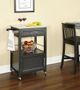 Linon Mitchell Black Kitchen Cart with Granite Top-1