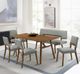 Armen Living Channell 6-Piece Charcoal/Walnut Dining Table Set with Bench-4