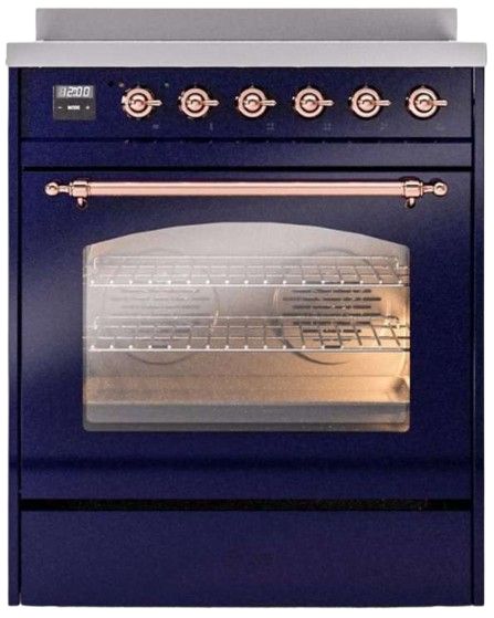 Ilve® Nostalgie II Series 30" Blue Pro Style Induction Range-1