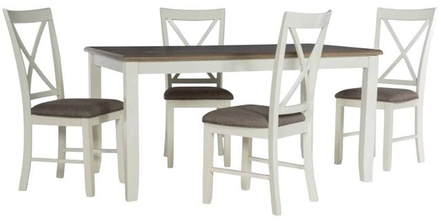 Powell® Jane 5-Piece Gray/Vanilla White Dining Set-0