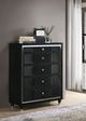 Coaster® Ravenne Black Upholstered LED Chest-1