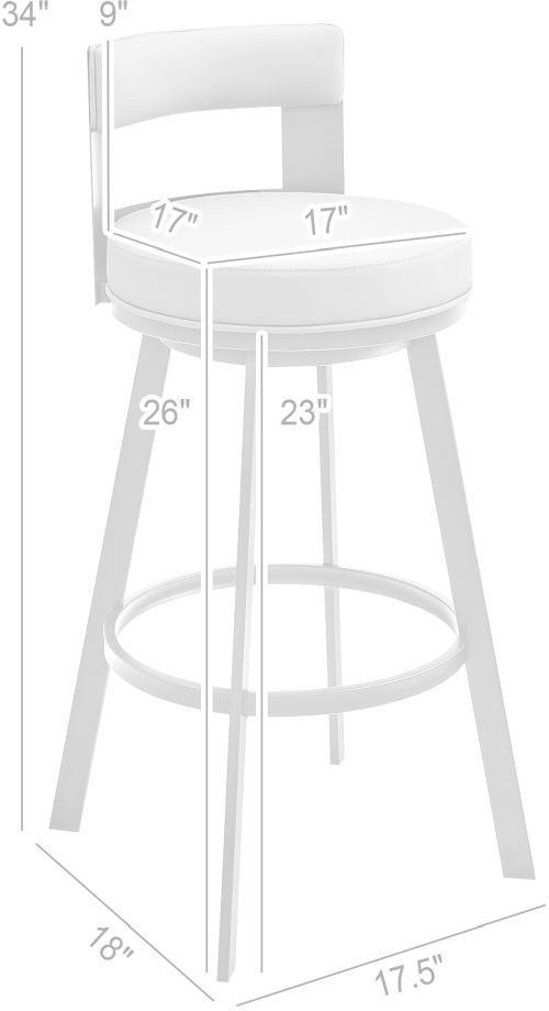 Armen Living Flynn Gray/Silver Swivel Counter Stool-2