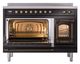 Ilve® Nostalgie II Noblesse 48'' Glossy Black Pro Style Induction Range with Burnished Trim-3