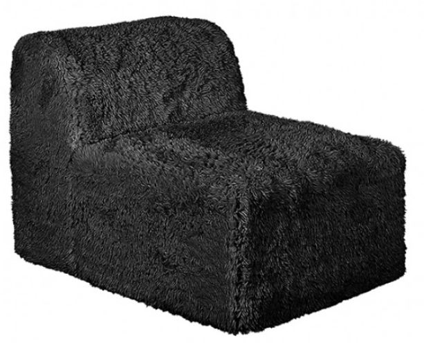 Furniture of America® Nappi Black Large L-Sectional with Ottoman-4