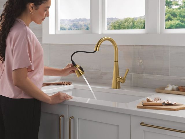 Delta Lenta® Brushed Gold Single Handle Kitchen Faucet-3