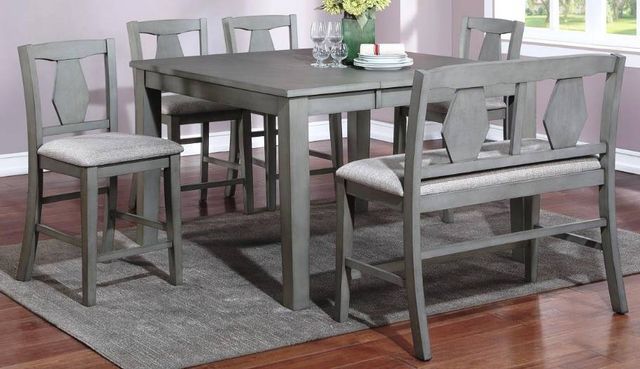 Urban Styles Furniture Napa Gray 6-Piece Light Gray Counter Height Dining Set-0