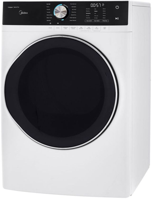 Midea® 8.0 Cu. Ft. White Front Load Gas Dryer-3