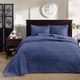 Olliix by Madison Park Navy Queen Quebec Reversible Bedspread Set-4