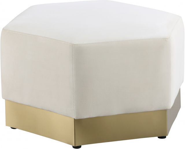 Meridian Furniture Marquis Cream Velvet Ottoman-0
