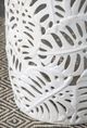 A & B Home Palm Leaf Cutwork White Garden Stool-2