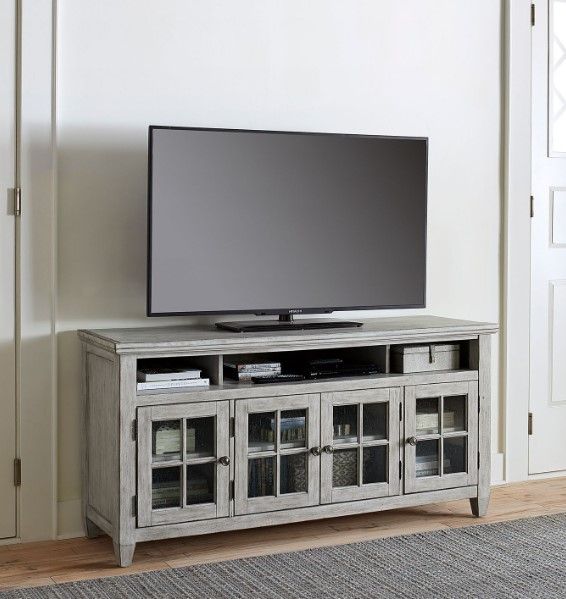 Liberty Furniture Heartland Antique White/Tobacco Entertainment TV Stand-1
