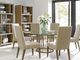 Lexington Home Shadow Play Rendezvous Clear Top 60" Dining Table with Burnished Silver Leaf Base-1
