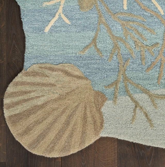 Nourison Home™ Waterside Blue 5'x7' Uniqued Shaped Rug-1
