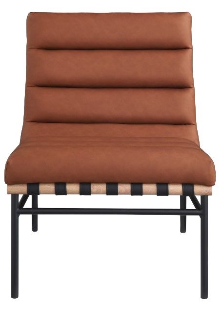 Meridian Furniture Burke Cognac/Black Vegan Leather Accent Chair-1