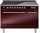 Ilve® Nostalgie II Series 48" Burgundy Pro Style Induction Range-0