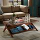 Olliix by INK+IVY Pecan Rocket Tempered Glass Coffee Table with Pecan Base-2