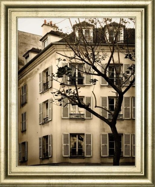 Classy Art Beige/Black Latin Quarter I By Milla White Wall Art-1