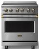 Viking® 5 Series 30" Stainless Steel Pro Style Induction Range with Brushed Brass Trim-0