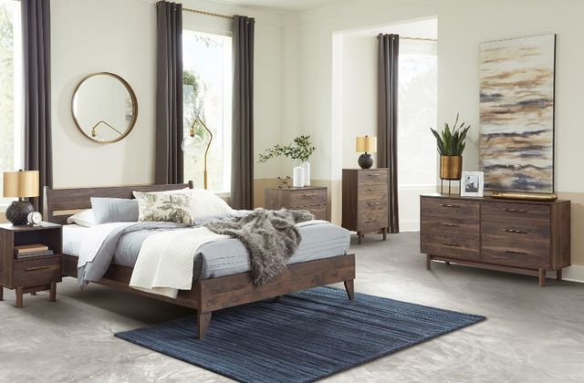 Signature Design by Ashley® Calverson 3-Piece Mocha Full Platform Bed Set-4