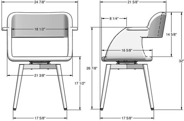 Amisco Customizable Sorrento Dining Swivel Chair-1
