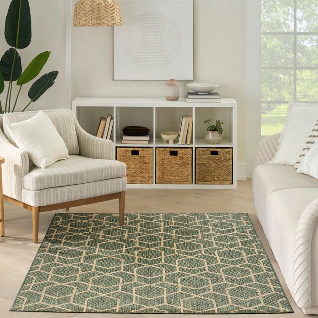 Nourison Home™ Horizon Green 5'x7' Style 1 Area Rug-1
