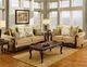 Furniture of America® Banstead Tan/Dark Cherry Loveseat-1
