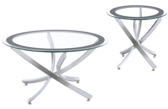 Coaster® Brooke 2-Piece Chrome Occasional Table Set-0