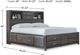 Signature Design by Ashley® Caitbrook Gray King Bookcase Bed with 8-Drawer Storage-2