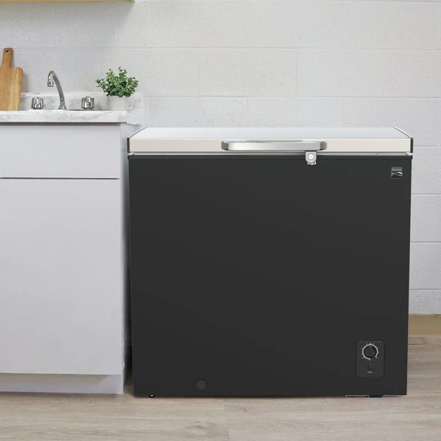 Kenmore® 30" 7 Cu. Ft. Black & Stainless Steel Garage Ready Locking Chest Freezer-2