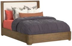 Flexsteel® Normandy Cream/Driftwood Queen Upholstered Panel Bed