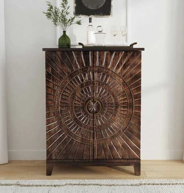 Classic Home Vivienne Bark Brown Bar Cabinet-1