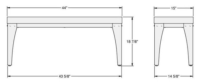 Amisco Customizable Upright 44" Upholstered Bench-3